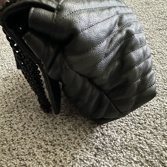 REBECCA MINKOFF Black Chains Leather Chevron Quilted Edie Bag R $298 - Picture 7 of 16